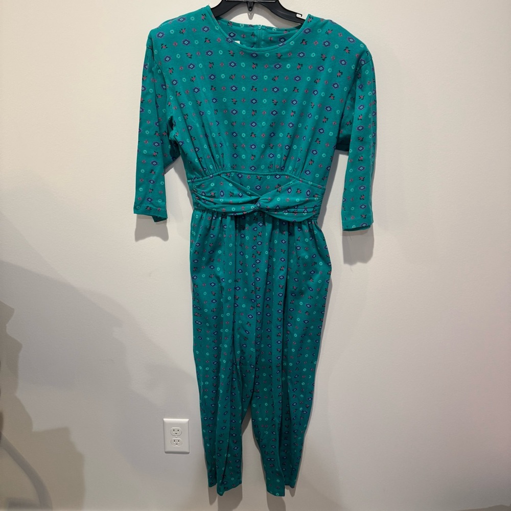 Vintage 80s 90s Paquette Too Floral‎ jumpsuit